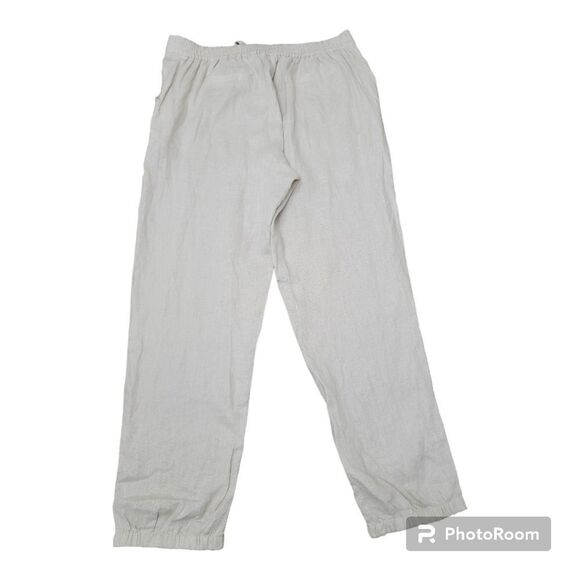 XIMO Relaxed Linen Summer Pants Joggers Back Casual Lagenlook W/ Pockets Size L - Picture 2 of 10